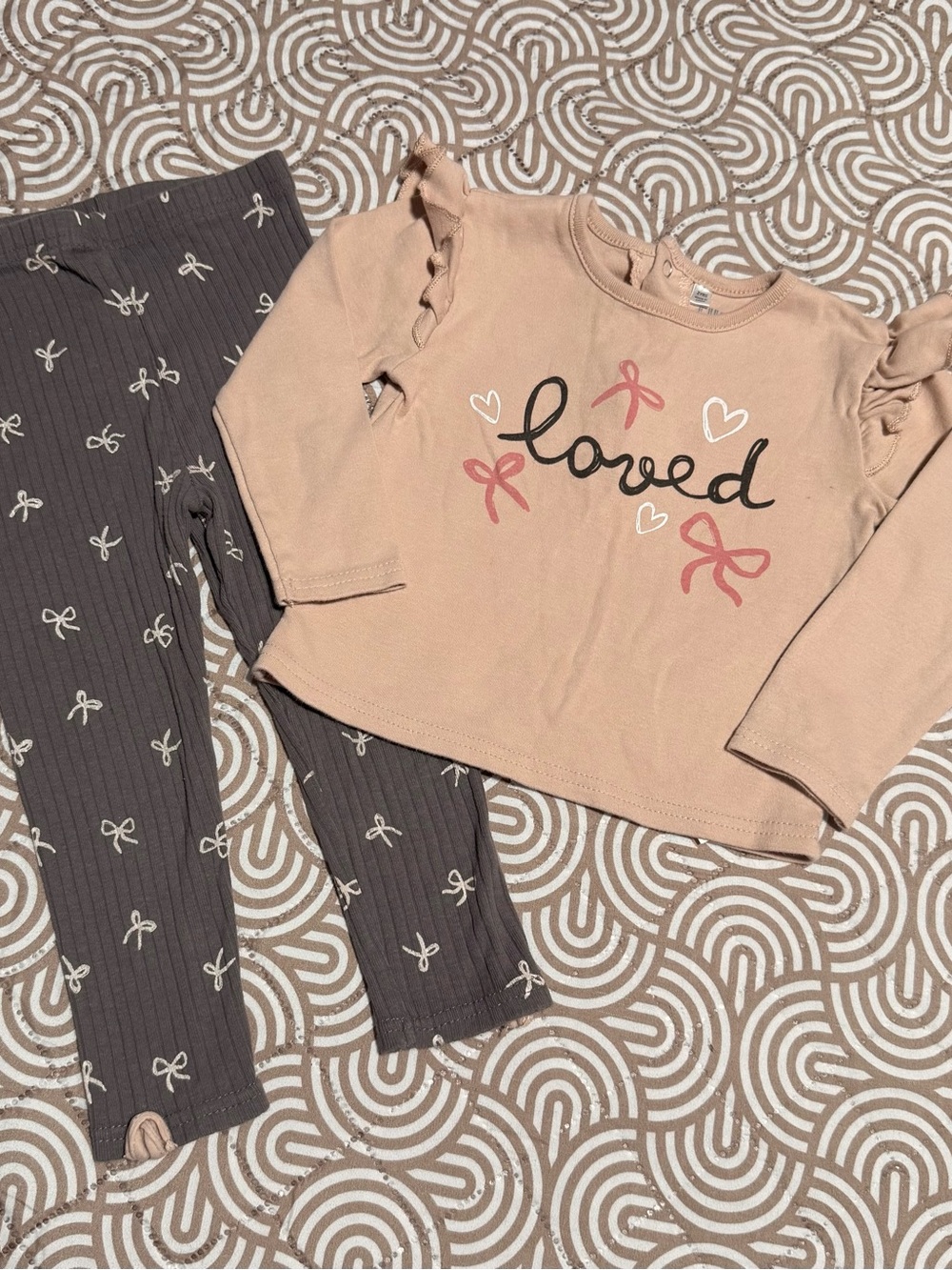 Pink “Loved” 2-Piece Outfit Set | Girls 2T